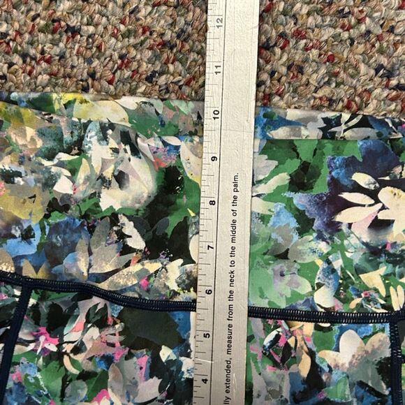 Sweaty Betty Super Sculpt Blue Green Floral Print High-Rise Bike Shorts Size XS - Picture 8 of 14